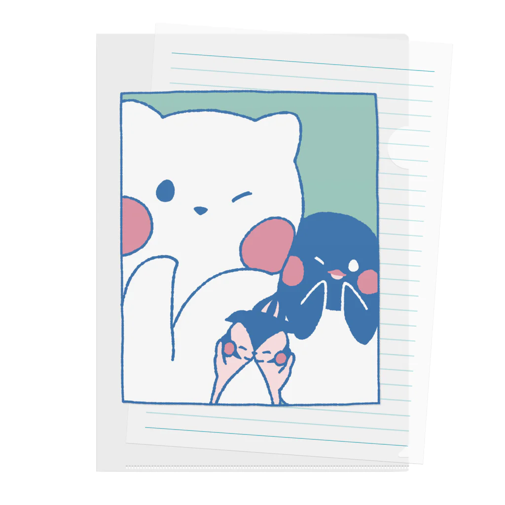 tafu tafuのかわいいポーズのしろぎんしま Clear File Folder