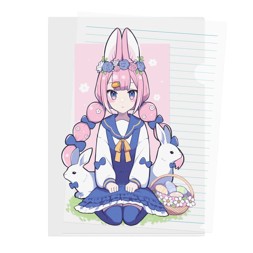 ぱすたてるかるぼのイースターラビット Clear File Folder