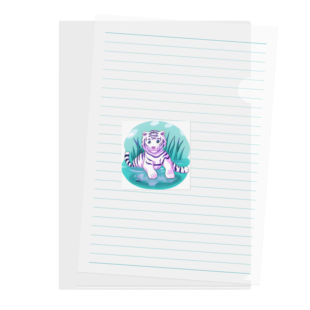 いつもおおきに！たけじいちゃんのWhite Tiger Baby Sigi Clear File Folder