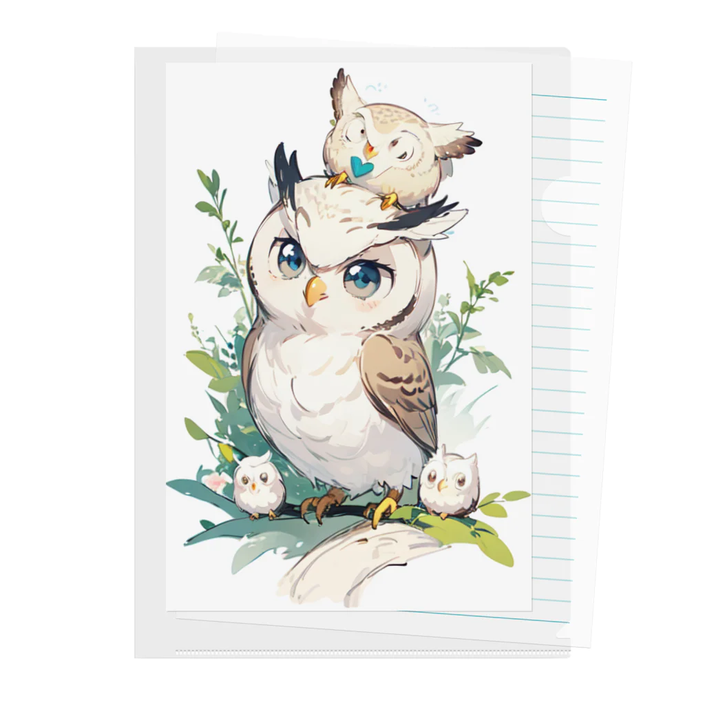 フクロウの森の癒しフクロウ Clear File Folder