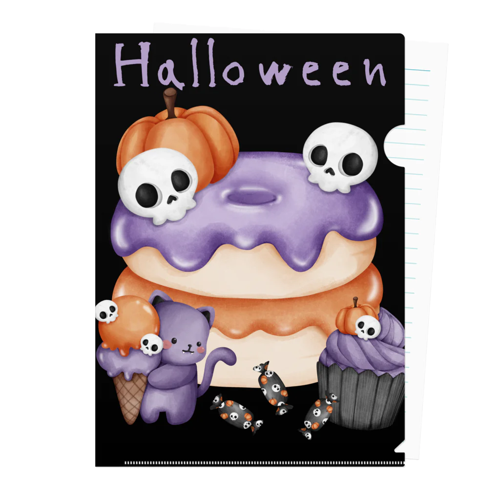 せきまるのハロウィンスイーツ Clear File Folder