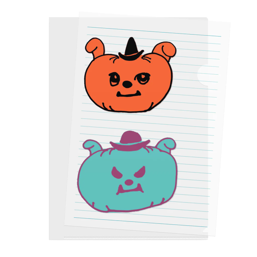 こいぬしょっぷのこいぬのハロウィンファイル(ジャック・オ・ランタン) Clear File Folder