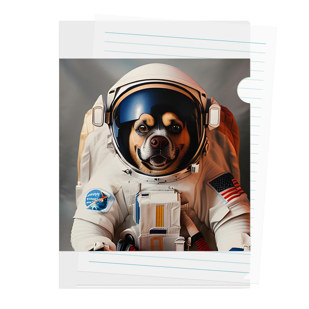 ✨そうのオリジナルグッズ✨の宇宙飛行士犬だワン！！ Clear File Folder