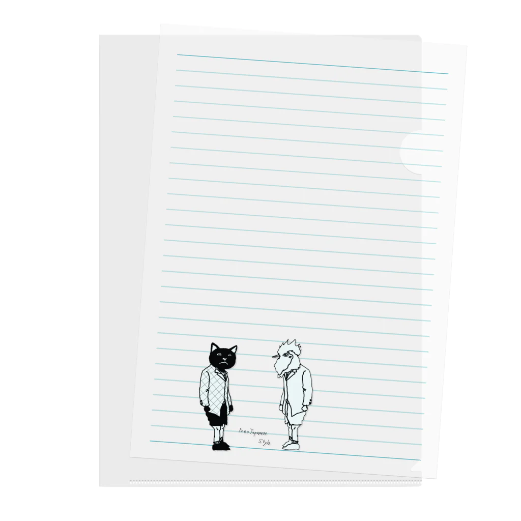 NEOJAPANESESTYLE                               のB_Lack_Cat&Mr.CHICKENHEART Clear File Folder