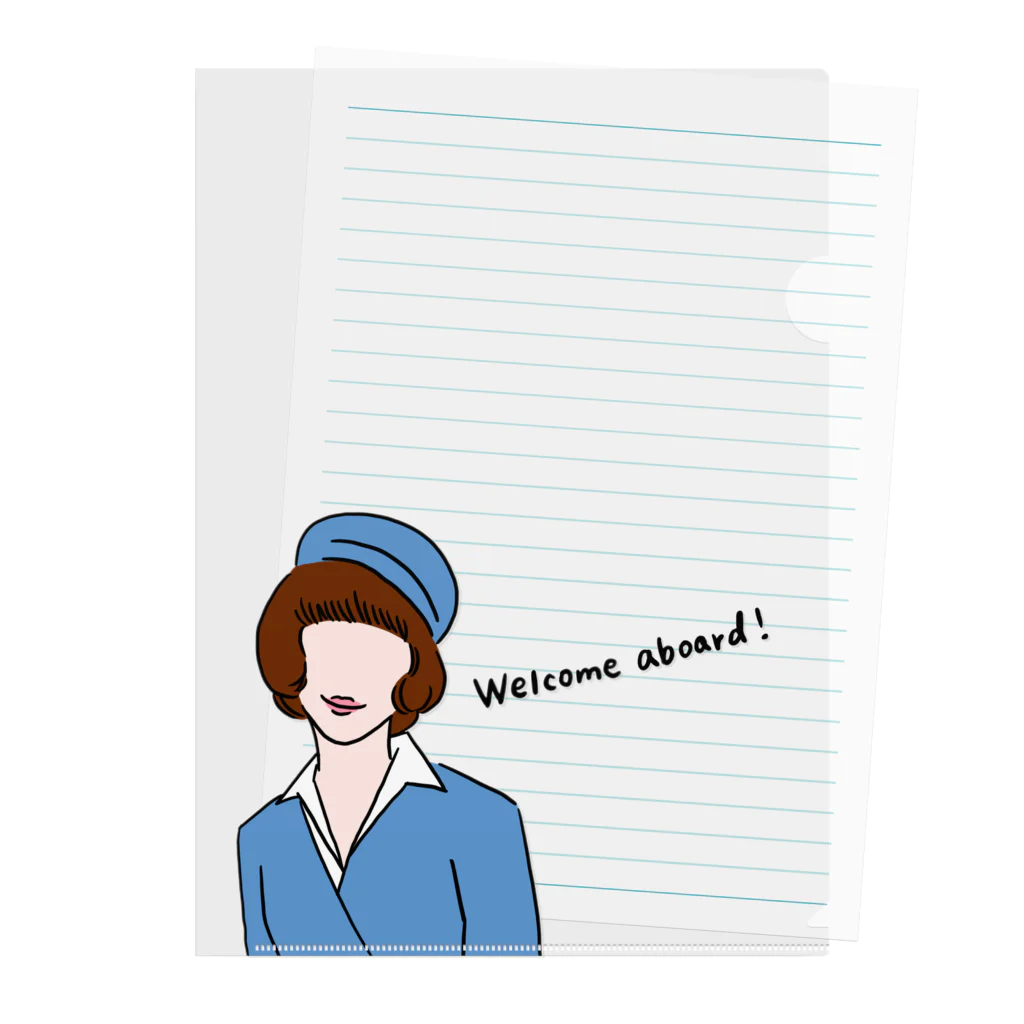 Kana design laboのWelcome aboard!  -retro CA- Clear File Folder