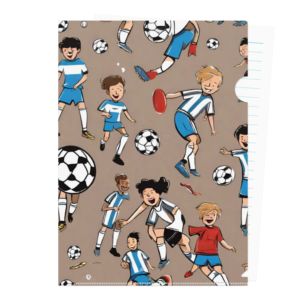 子供と嫁と時々わたしのサッカー小僧 Clear File Folder