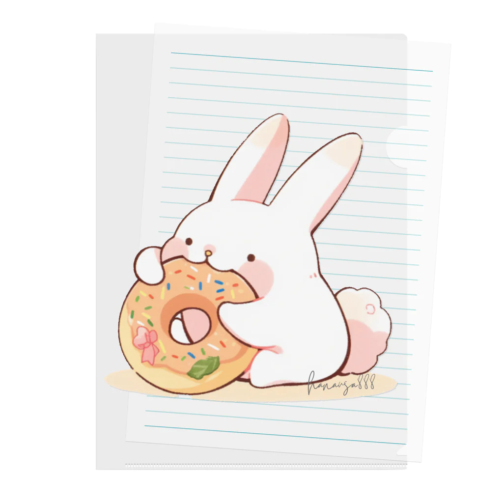 🌸hanausa🐰のうさぎとドーナツ Clear File Folder