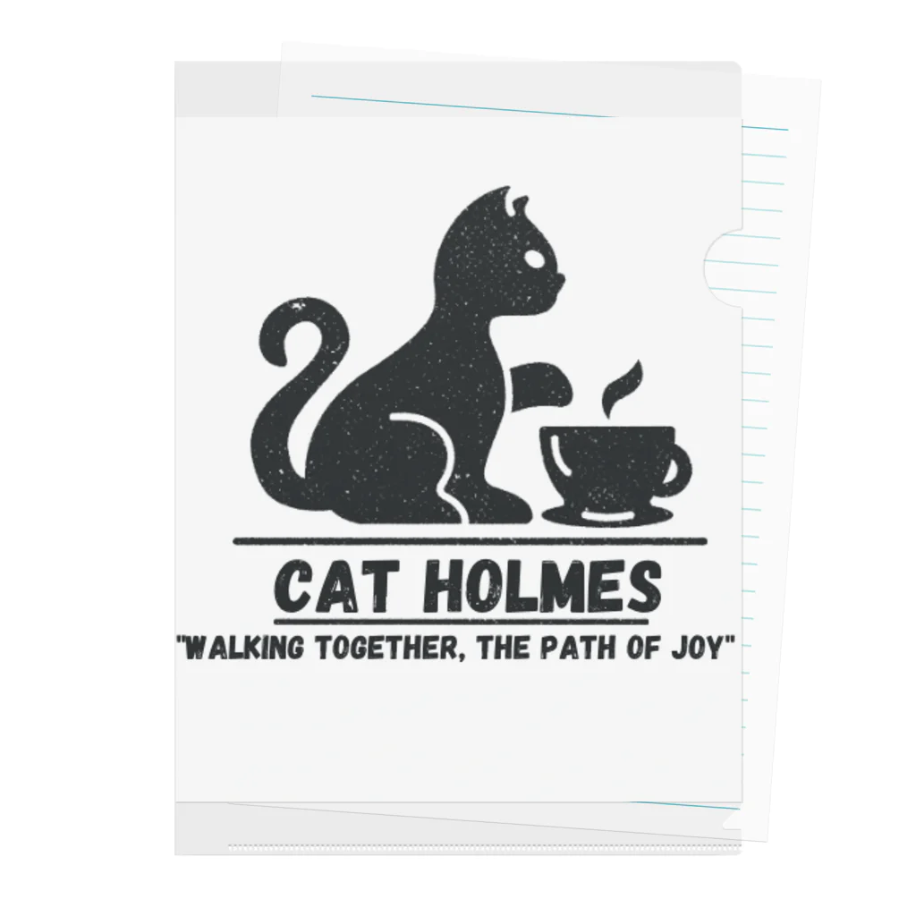  cat Holmesのdaily life at home Clear File Folder