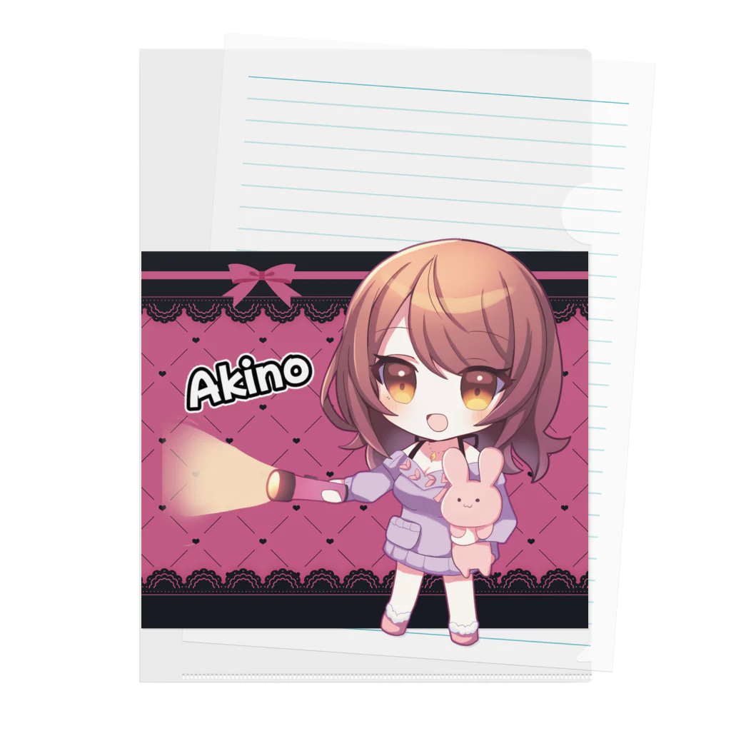 Akino👻公式Ｓｈｏｐ❤のAkino(ピンクリボン) Clear File Folder