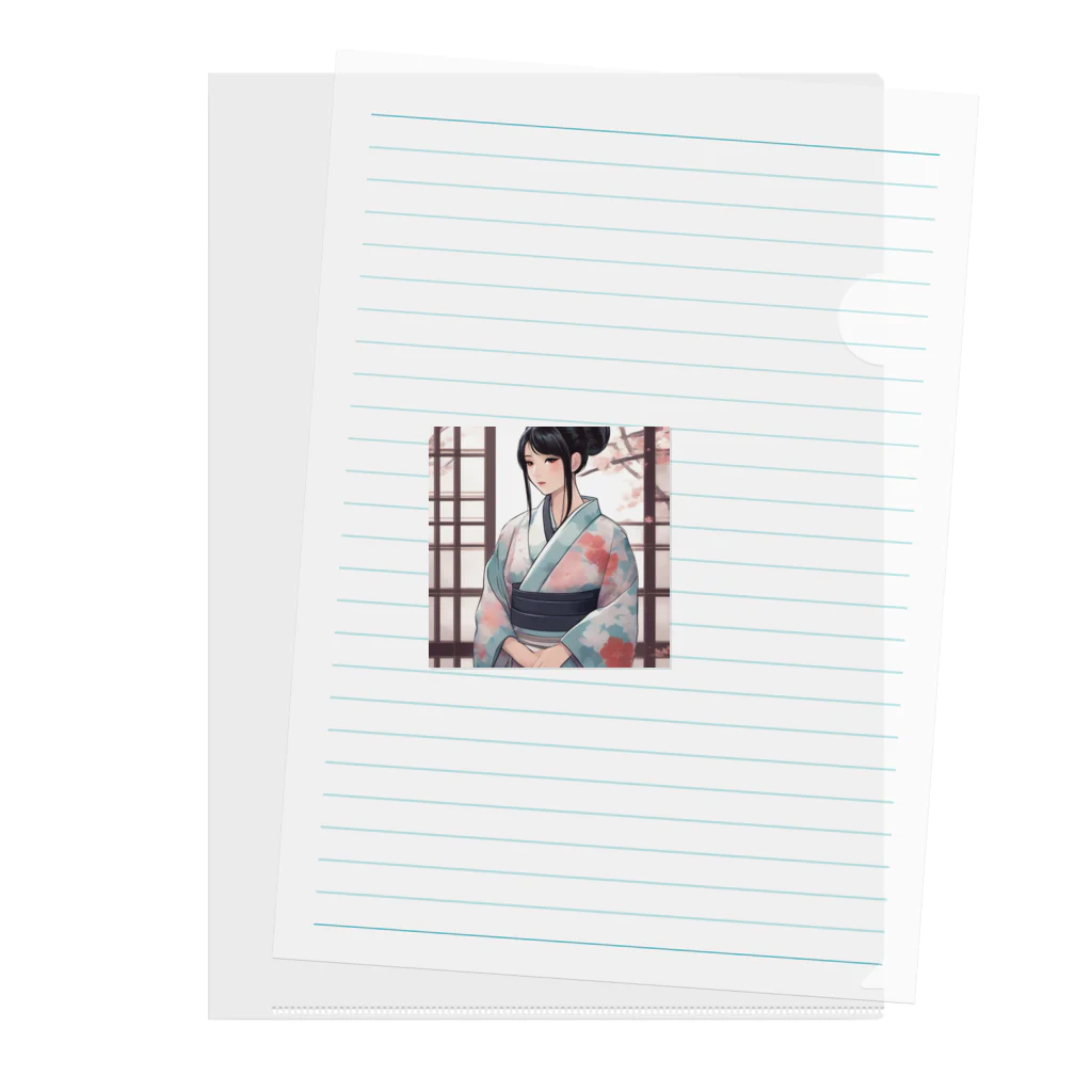 ワンダーワールド・ワンストップの浴衣を着た黑髪ロングヘアの綺麗な女性② Clear File Folder
