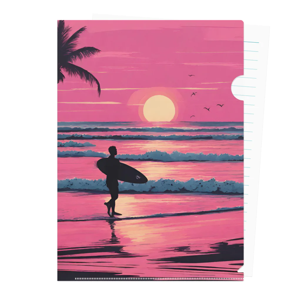 Sea Side TropicalのTropical Beach Surfer Clear File Folder