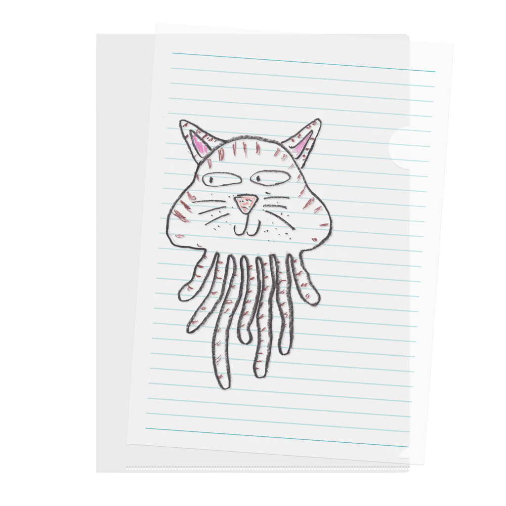 魂響・雪猫（しろねこ）のクラゲねこ Clear File Folder