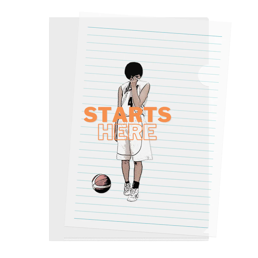 Basketball-boosterのバスケ女子 STARTS HERE  ここから始める クリアファイル