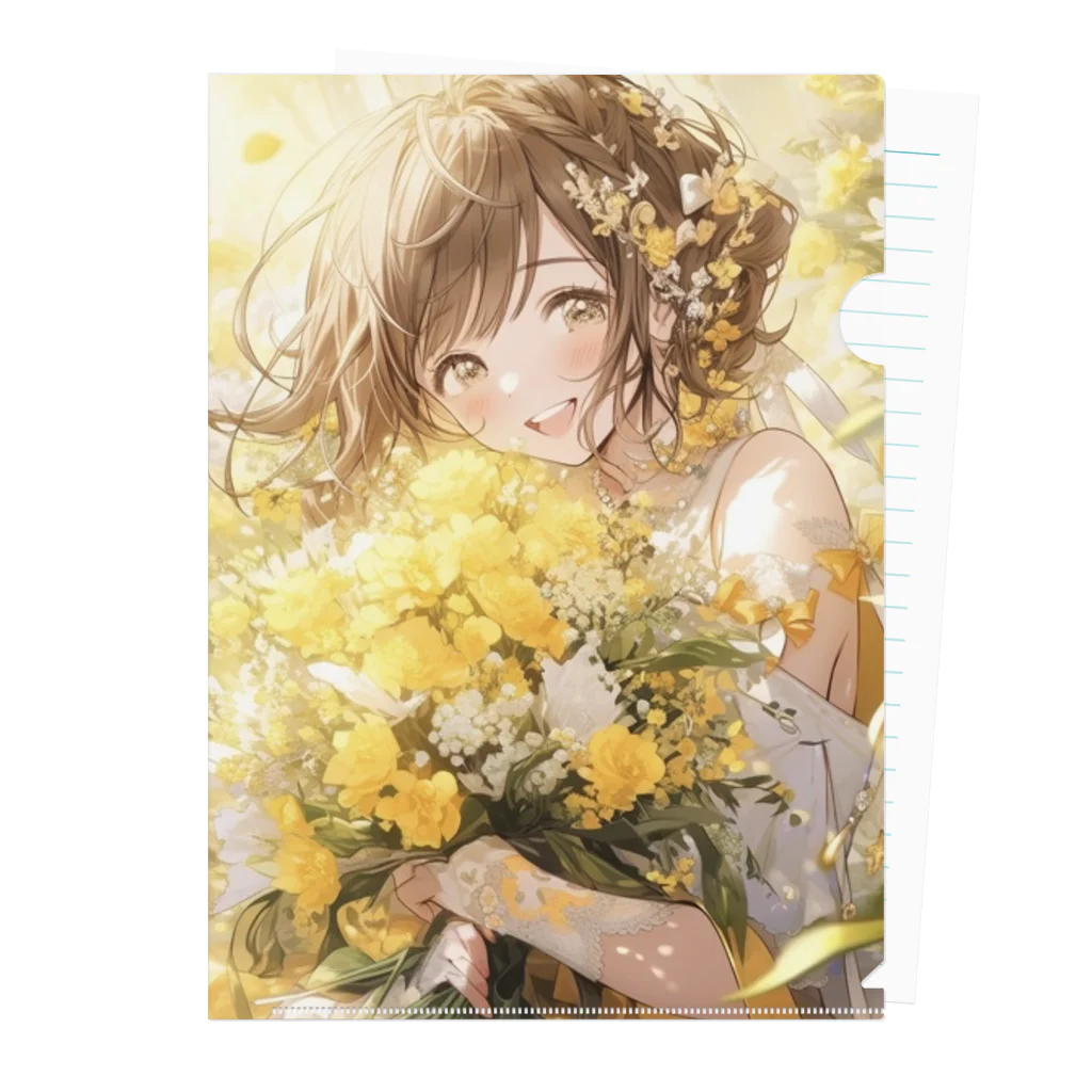 きゃんべるの妖精さんは言って、黄色い花を差し出した。「これはね、幸せの花っていうんだ。見てごらん、きれいでしょ？」 クリアファイル