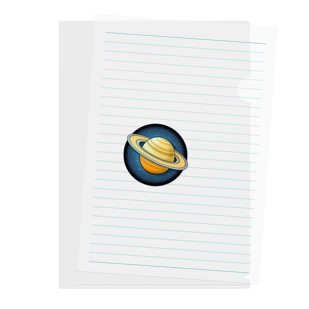 GalaxyGiftのかわいい土星のイラスト Clear File Folder