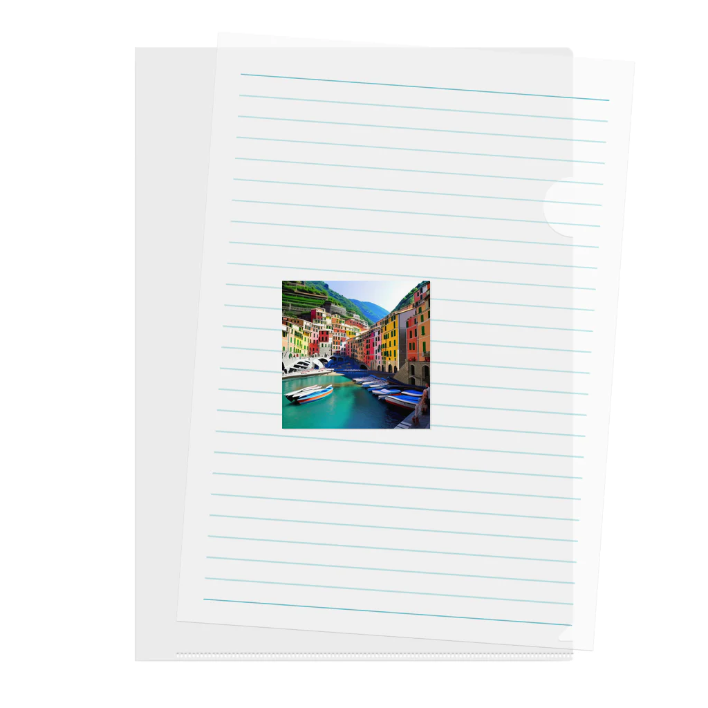 KSK SHOPの絵画のようなチンクエテッレの風景 Clear File Folder