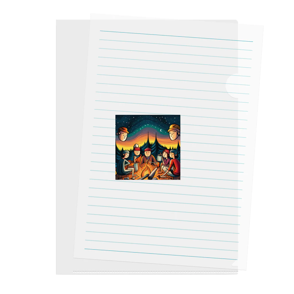 mudouの焚火を囲んで和む Clear File Folder