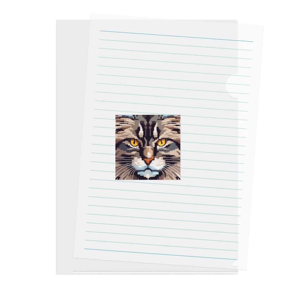 kindonesiaのドット絵のメインクーン Clear File Folder