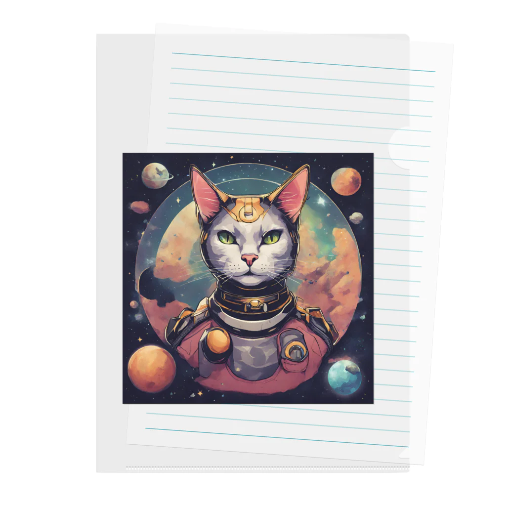 猫雑貨屋　ねこまろのにゃんこ宇宙の彼方へ Clear File Folder