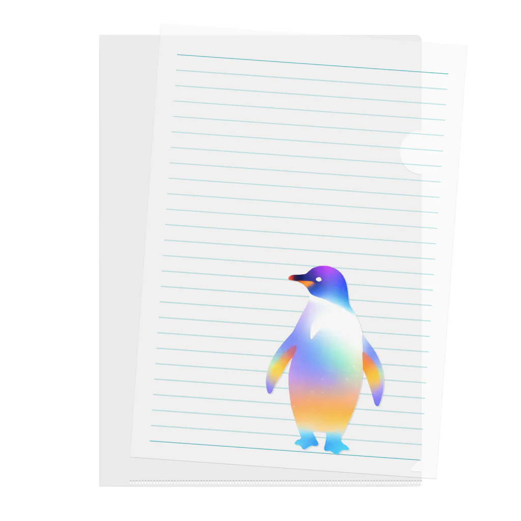 CharmZoo(チャームズー)のグラデーションペンギン Clear File Folder