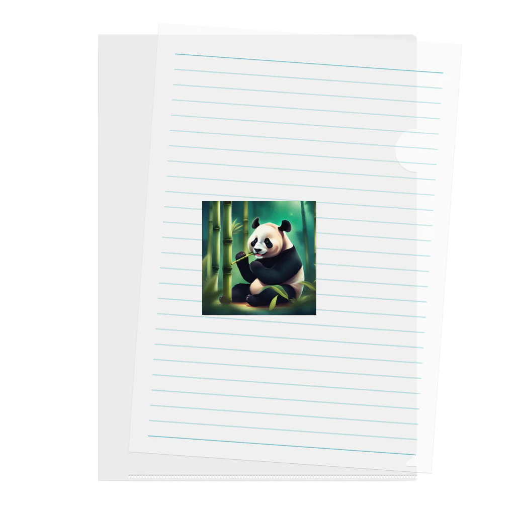 アーミタイのかわいいパンダのイラストグッズ Clear File Folder