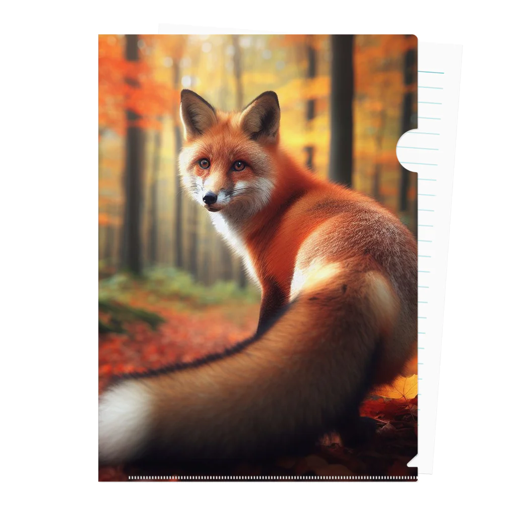 終わらない夢🌈の秋の森のキツネ🦊 Clear File Folder