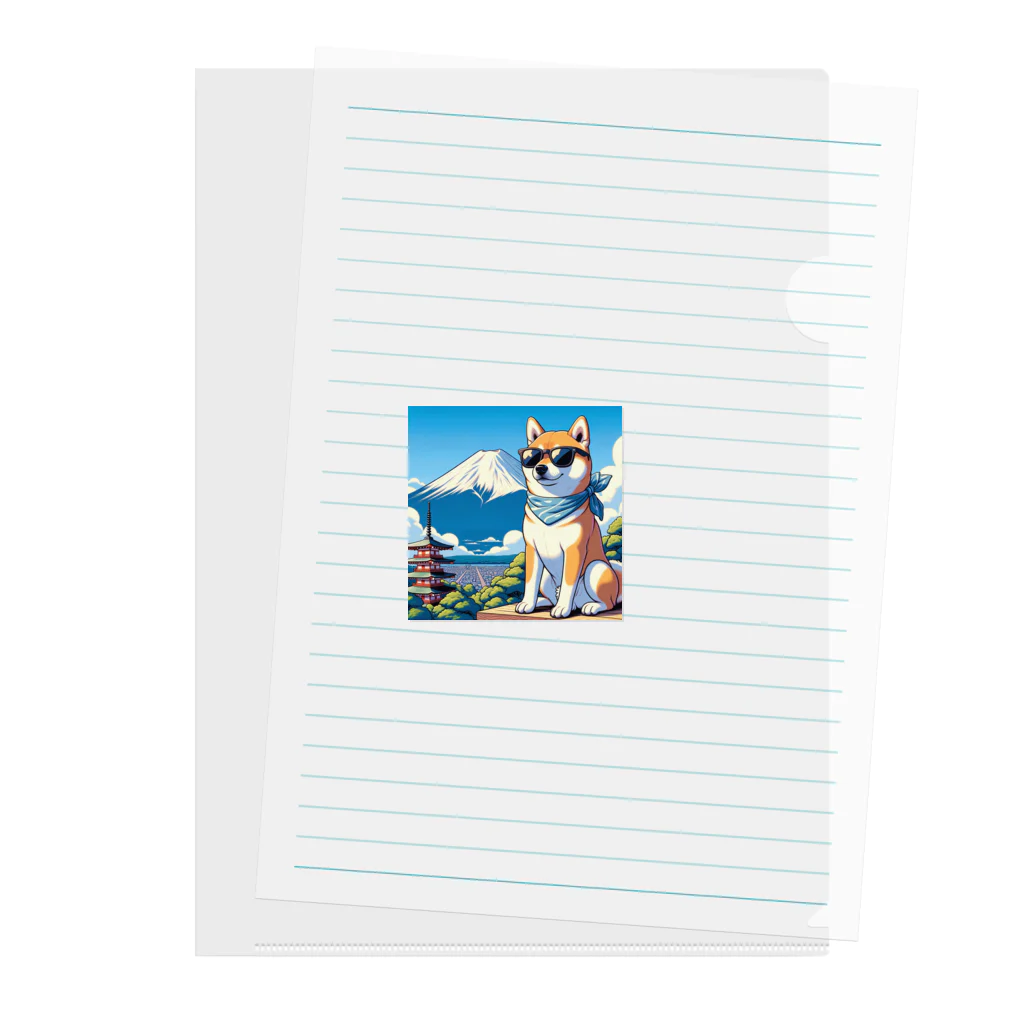 ピヨっこのサングラス犬　【銀次郎】 Clear File Folder