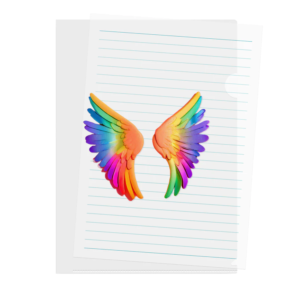 xaipxのレインボーエンジェルの羽 Clear File Folder
