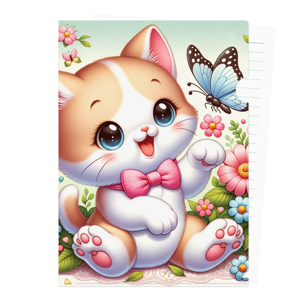 Enigma_Whispererのリボン子猫 Clear File Folder