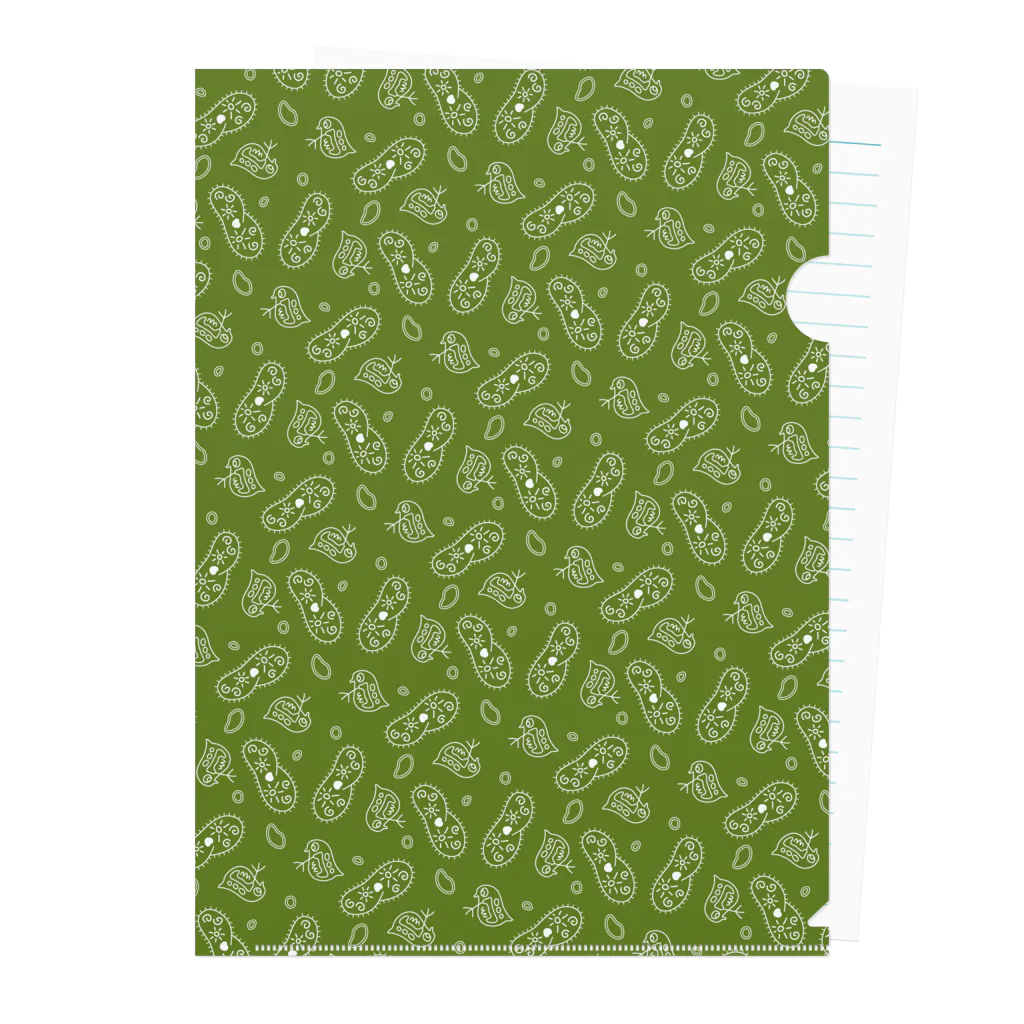 B-catの微生物パターン緑_アイテムいろいろ Clear File Folder
