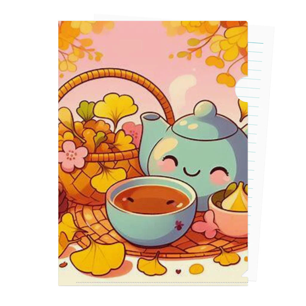 chapinnuのイチョウと紅茶シリーズ① Clear File Folder