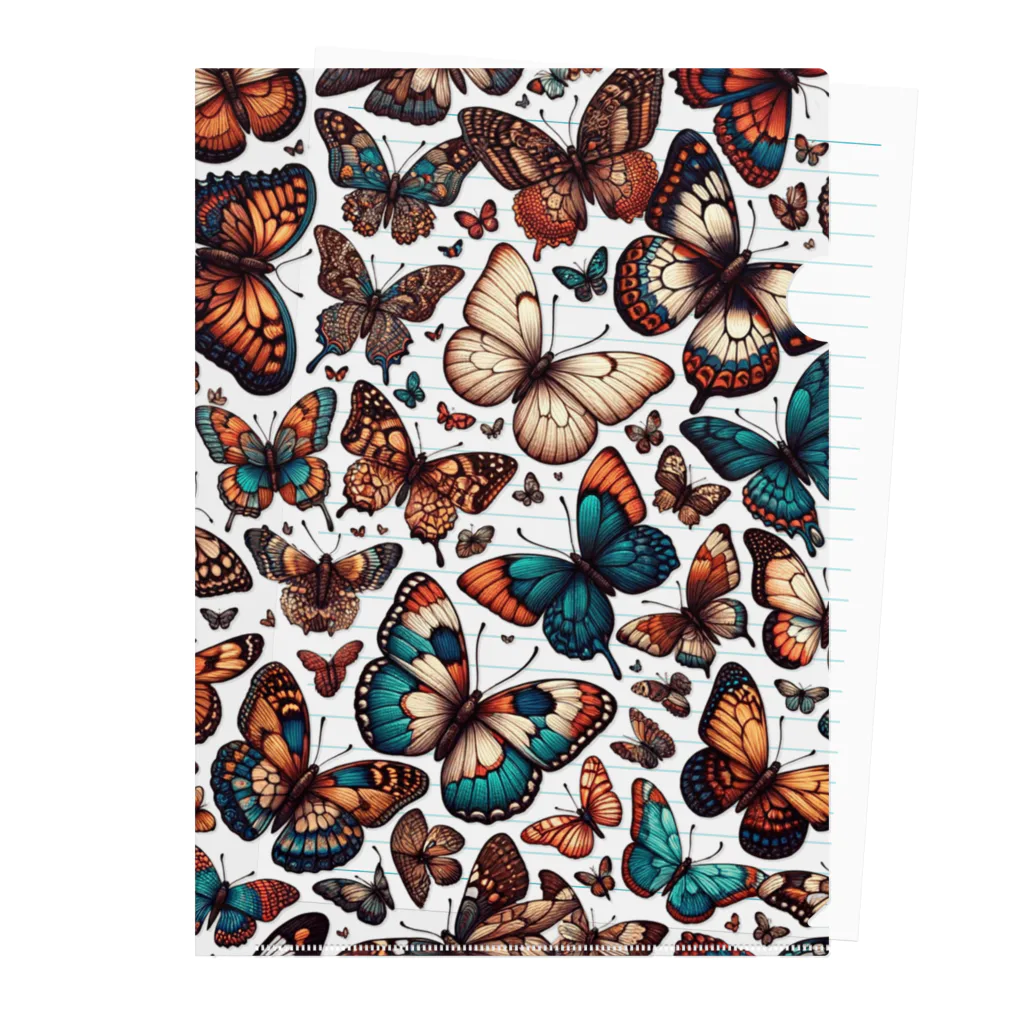 浮世虫-UkiyoBugの舞蝶絵巻 - 色彩豊かな翼の調べ クリアファイル