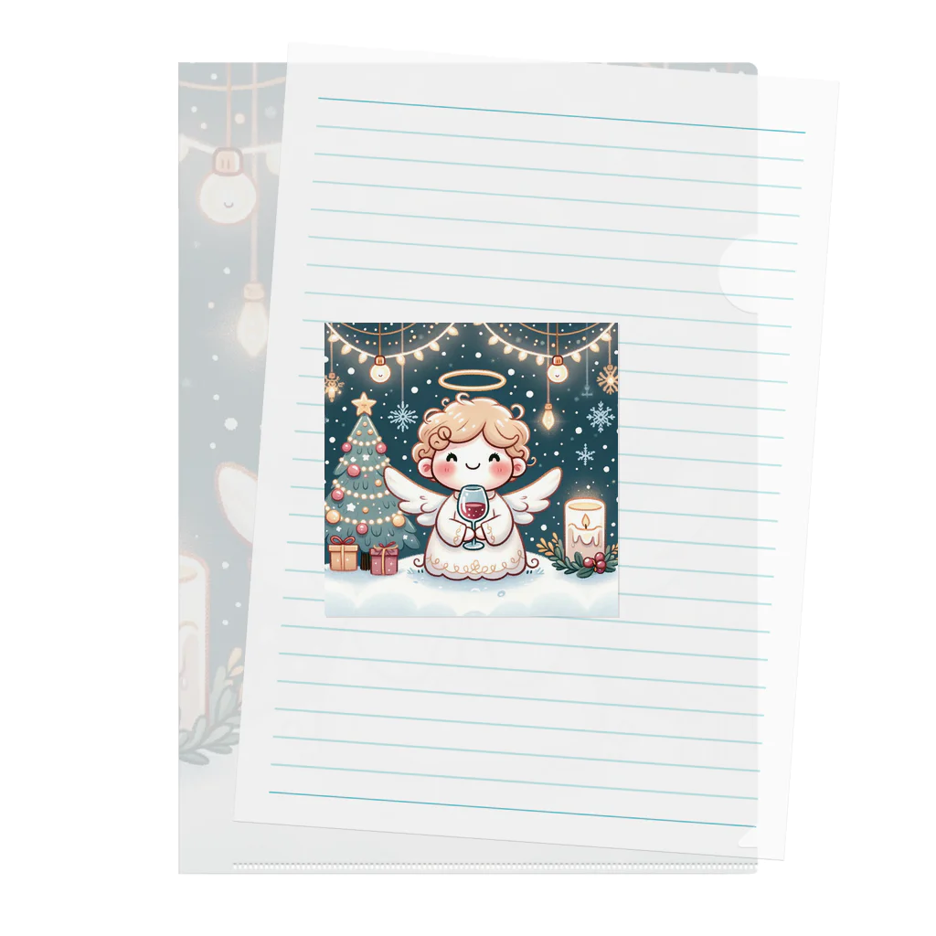 たまき工房の呑(どん)天使のクリスマスデフォルメ Clear File Folder