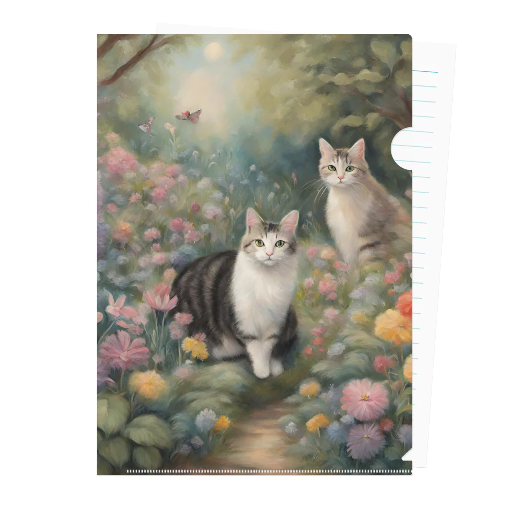 夜のねこの猫の楽園 Clear File Folder