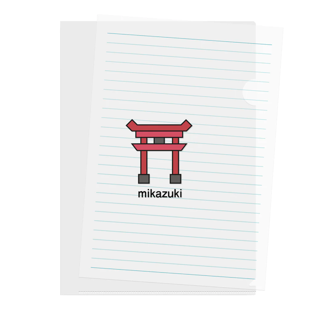Mikazuki Designのかわいい　鳥居ロゴ　オリジナルグッズ Clear File Folder