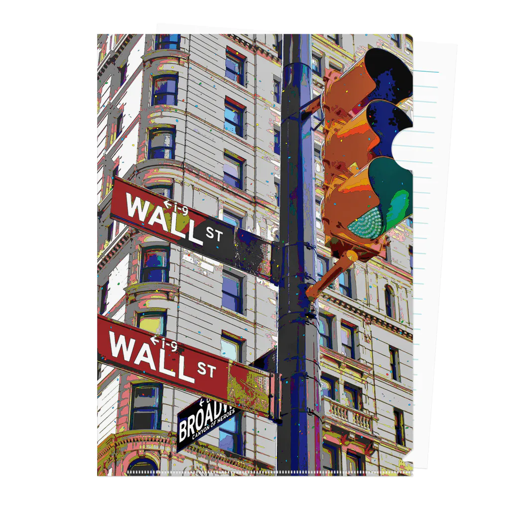 GALLERY misutawoのニューヨーク ウォール街の信号機 Clear File Folder