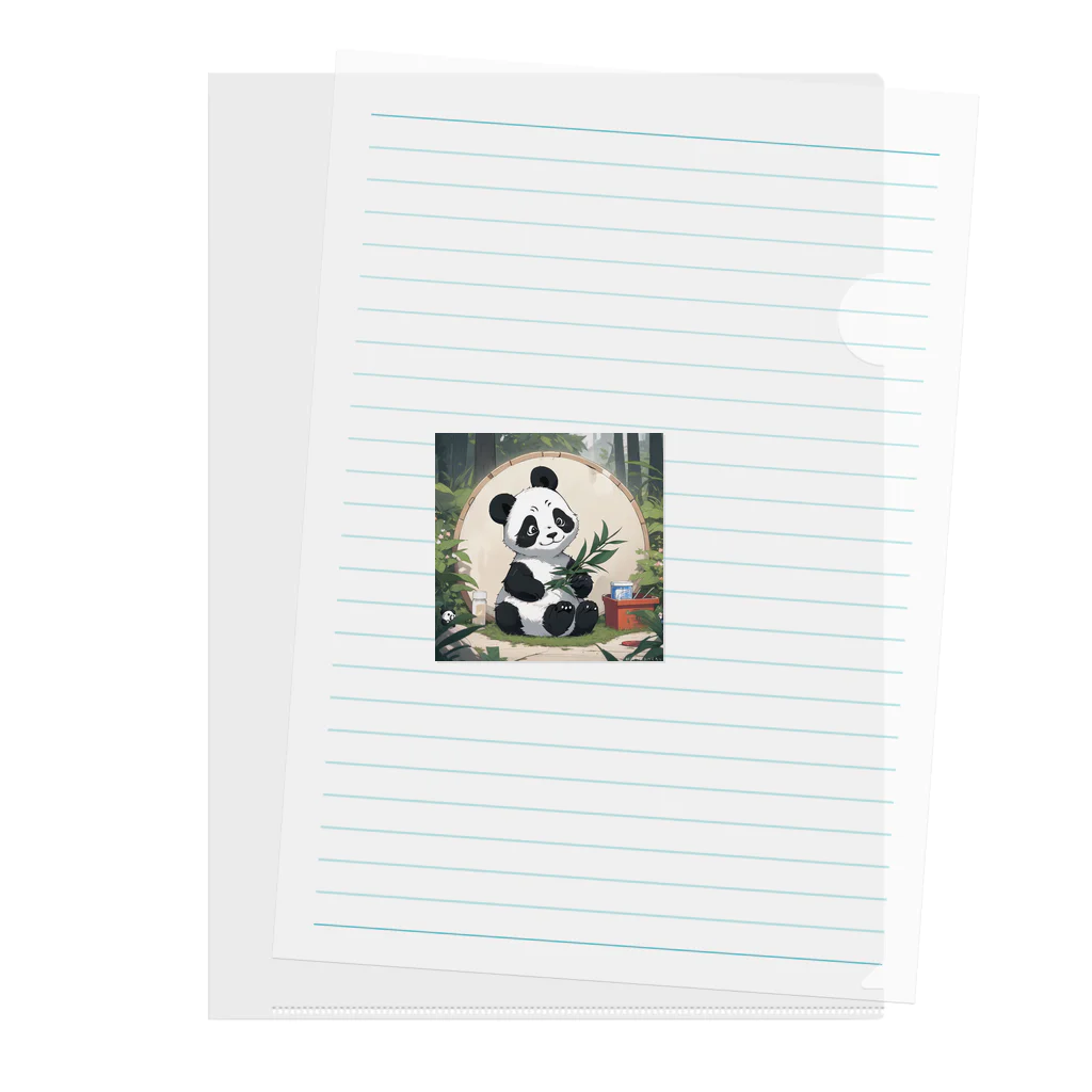 harusan29のパンダエコワリアン: リサイクルやエコ活動を促進する可愛いパンダ  Clear File Folder