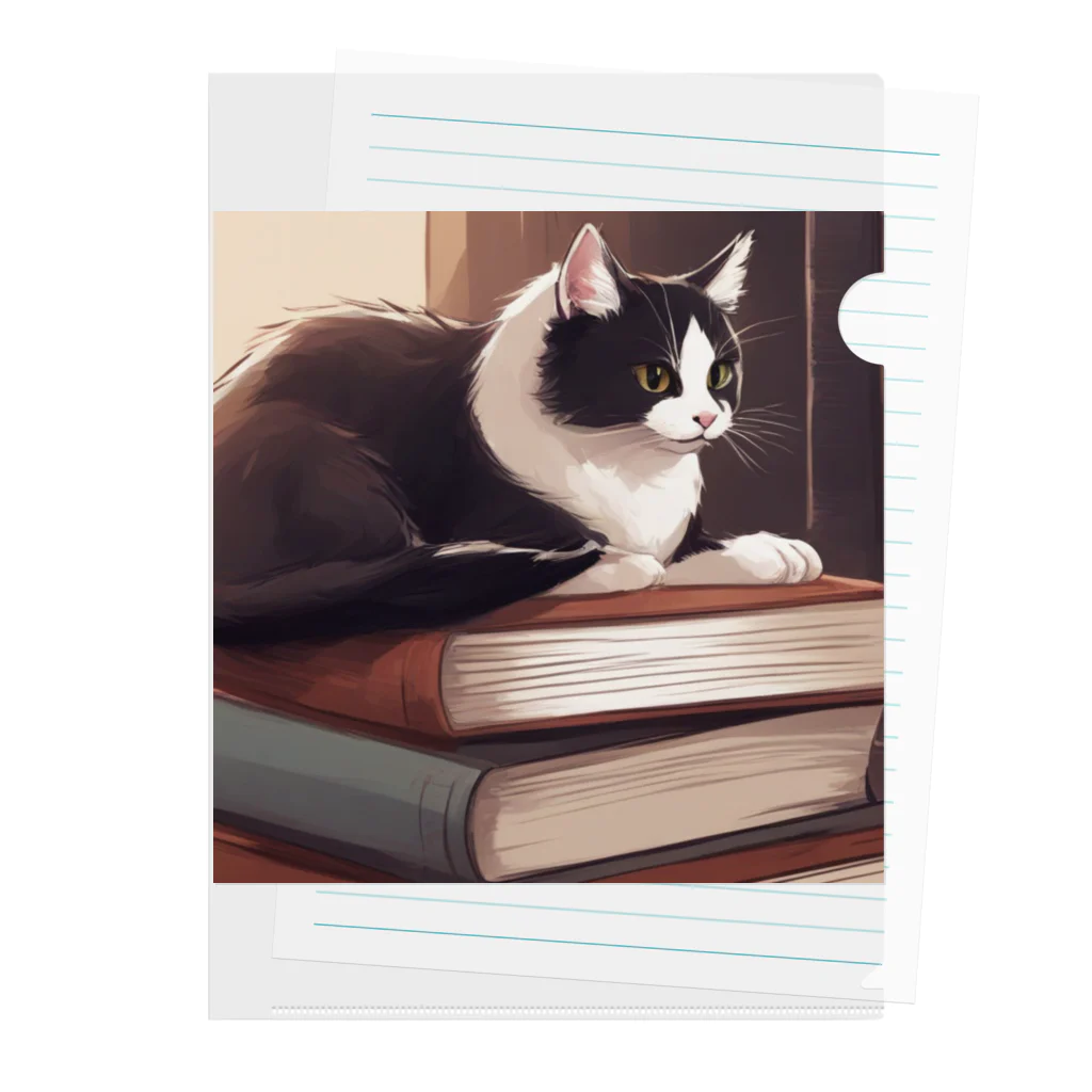 oekakishopの本と猫 クリアファイル