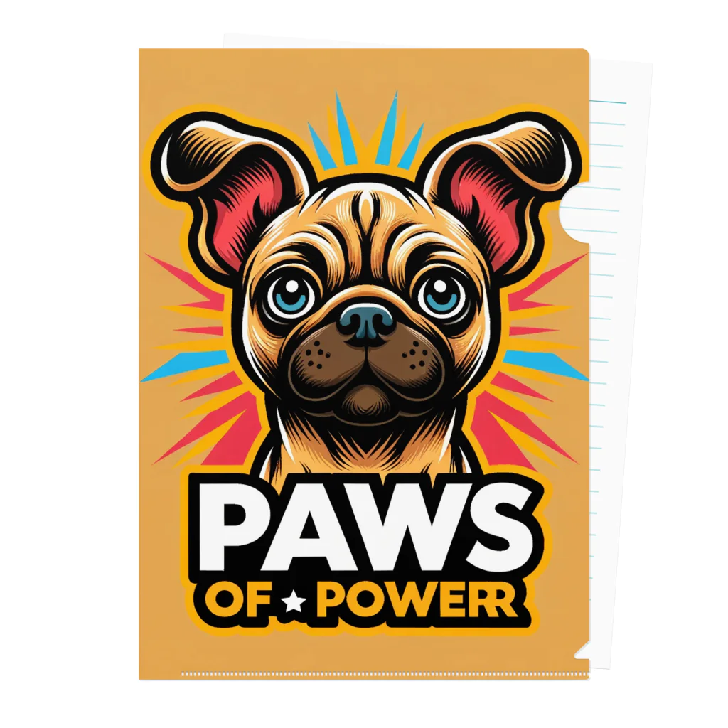 Urban pawsのパグチワワ「Paws of Power」 クリアファイル