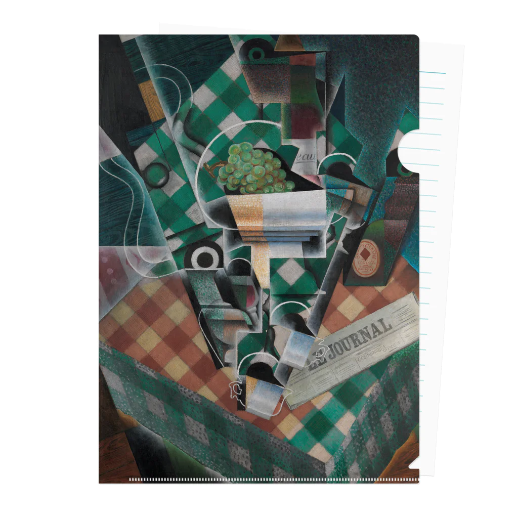 世界美術商店の縞模様のテーブルクロスのある静物画 / Still Life with Checked Tablecloth Clear File Folder