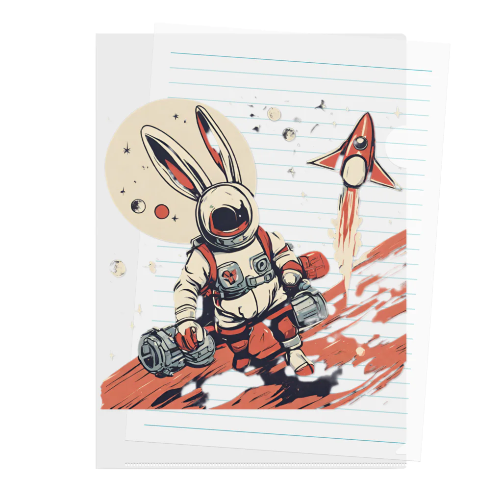 ロケットうさぎのロケットうさぎ　平和維持 Clear File Folder