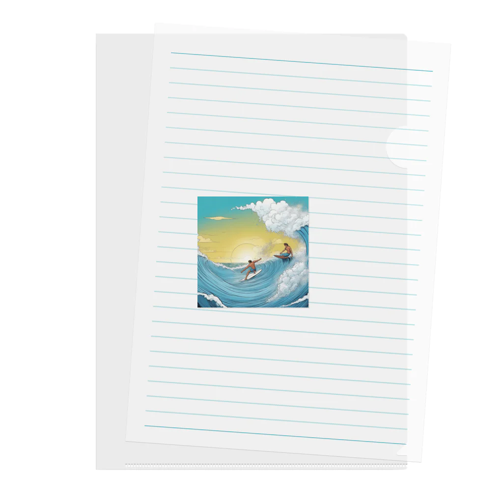 どうぶつやのハワイ　サーフィン Clear File Folder