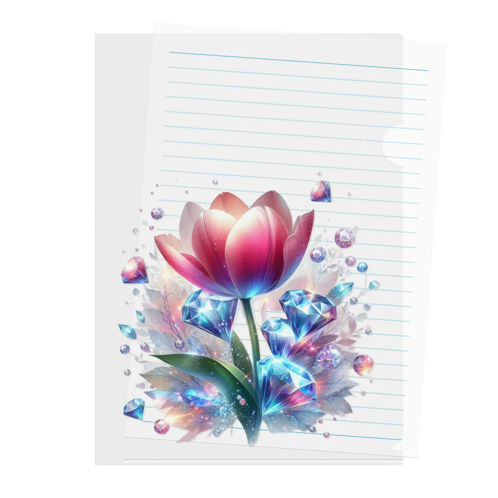 レベルUPのチューリップ×ダイヤモンド Clear File Folder