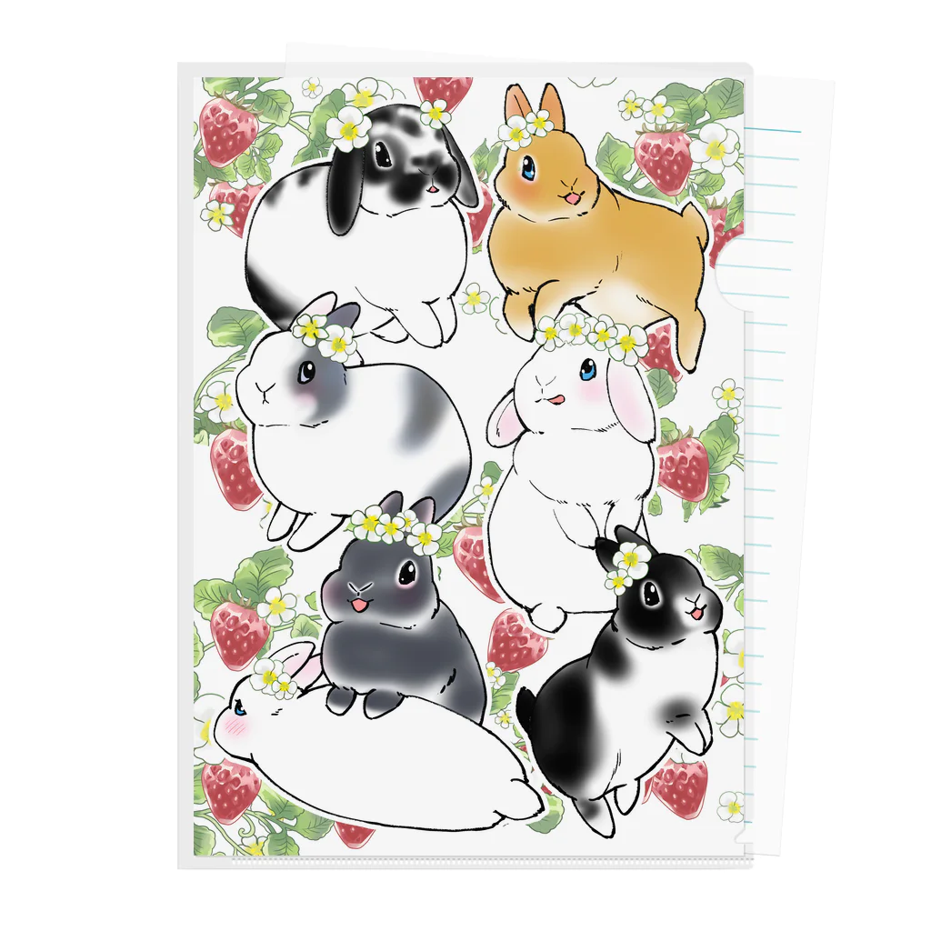 うさぎ王子のしもべのイチゴちゃんず Clear File Folder