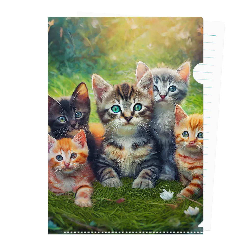 Colorful Canvasの猫ちゃん大集合 クリアファイル