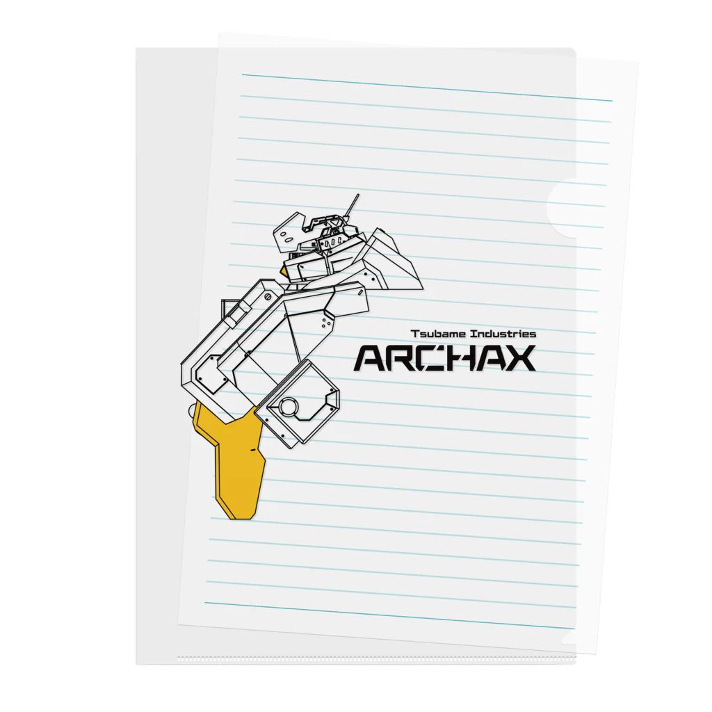 ツバメインダストリ株式会社のアーカックス　ハッチデザイン（黒ライン） Clear File Folder