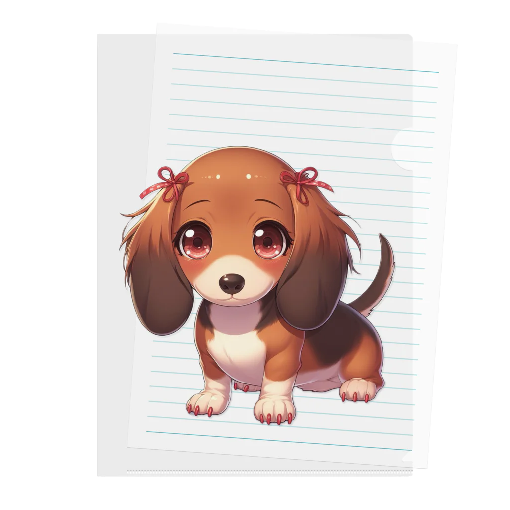 Dog Selectionのミニチュアダックス　女の子　アイテム Clear File Folder