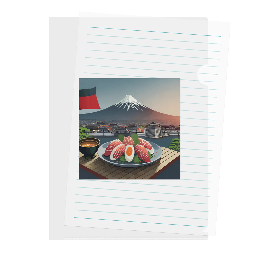 yamasan_の日本の食べ物 Clear File Folder