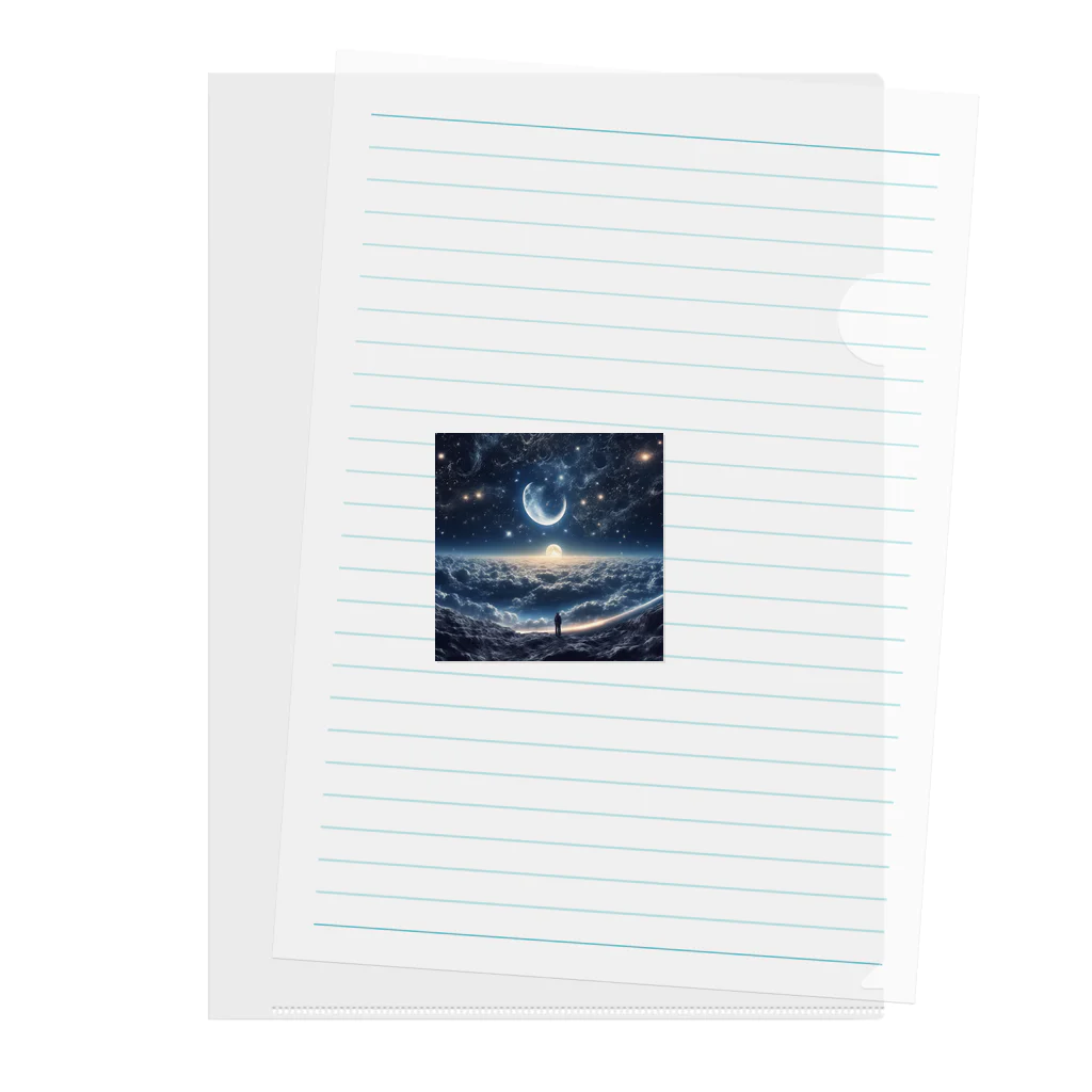 moon star ☪︎の雲と星 Clear File Folder