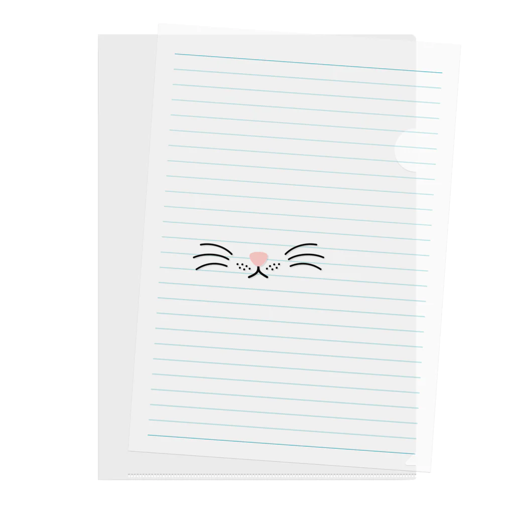 あにまるマスクのシンプルでかわいい猫の顔01 Clear File Folder